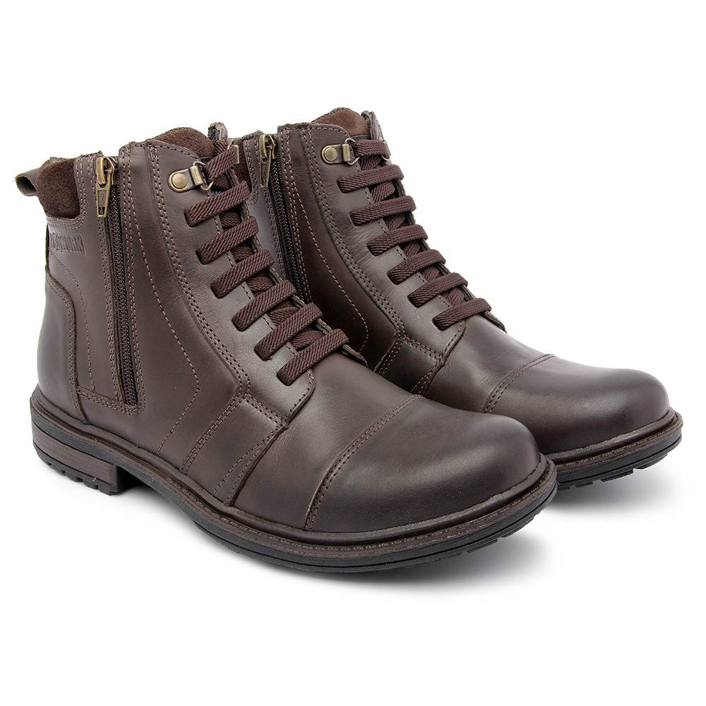 Bota Masculina Casual de Segurança com C.A em Couro Látego Café