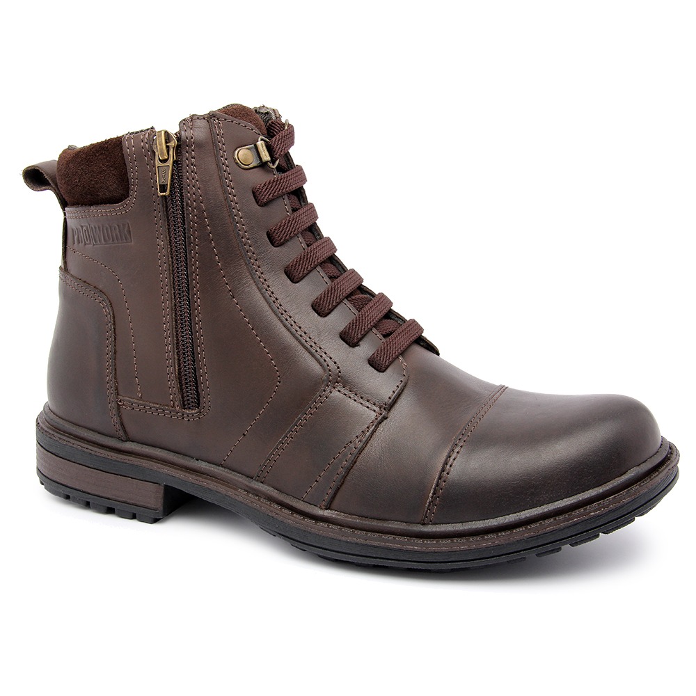 Bota Masculina Casual de Segurança com C.A em Couro Látego Café